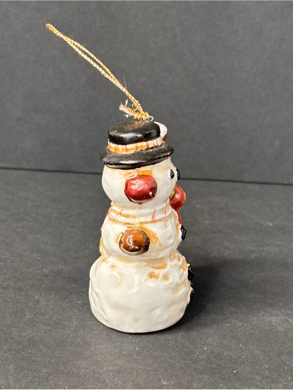 Vtg Bronson ImportsCeramic Hanging Decorative Snowman & Child Christmas Ornament - Picture 4 of 10